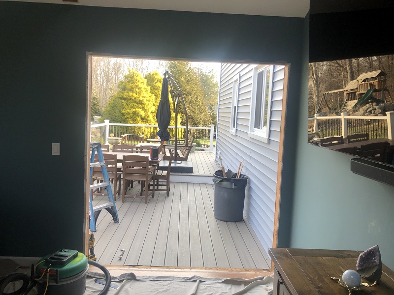 Window Solutions Plus protects the floors during this door installation